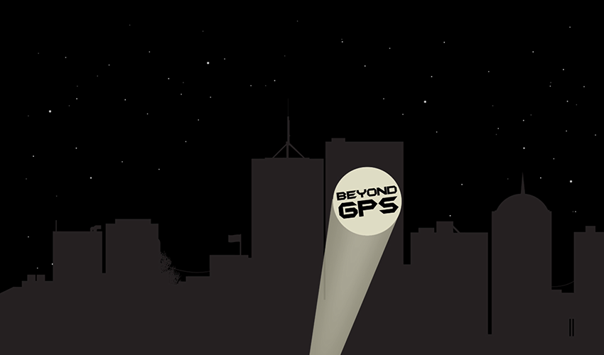 Beyond GPS Search Light Illustration